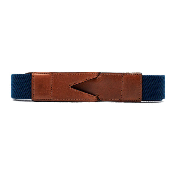 Branson Navy & Sol | Belts UK | La Portegna UK | Handmade Leather Goods | Vegetable Tanned Leather