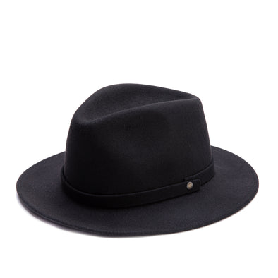 Mendoza Hat Black | UK | La Portegna UK | Handmade Leather Goods | Vegetable Tanned Leather