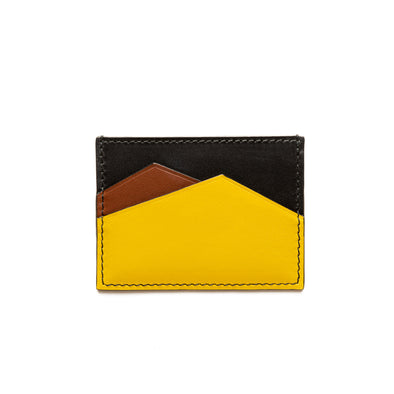 Sierra Horizontal Black & Yellow | Wallets UK | La Portegna UK | Handmade Leather Goods | Vegetable Tanned Leather