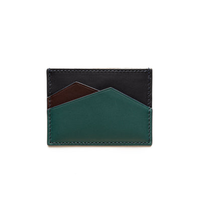 Sierra Horizontal Navy & Petrol Green | Wallets UK | La Portegna UK | Handmade Leather Goods | Vegetable Tanned Leather
