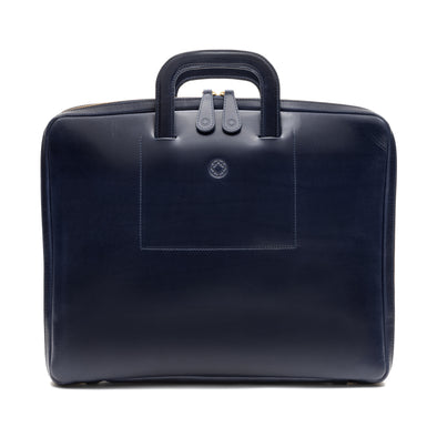 Belgrano Navy 15" | Briefcases UK | La Portegna UK | Handmade Leather Goods | Vegetable Tanned Leather