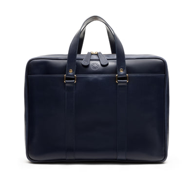 Carter Navy | Briefcases UK | La Portegna UK | Handmade Leather Goods | Vegetable Tanned Leather