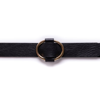 Wide Belt Black | Belts UK | La Portegna UK | Handmade Leather Goods | Vegetable Tanned Leather