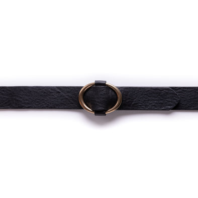 Thin Belt Black | Belts UK | La Portegna UK | Handmade Leather Goods | Vegetable Tanned Leather