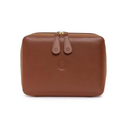 Washcase Brown | Washcases UK | La Portegna UK | Handmade Leather Goods | Vegetable Tanned Leather