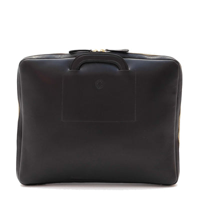Belgrano Black 13" | Briefcases UK | La Portegna UK | Handmade Leather Goods | Vegetable Tanned Leather